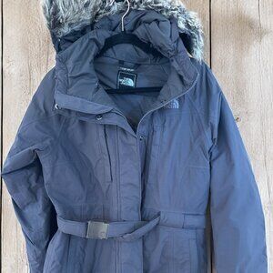 the North Face grey, Insulated Hooded Parka Medium
